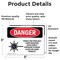 Signmission Radiation & Laser Sign, 3.5 in H x 5 in W, Vinyl Decal, Rectangle OS-2PACK-DS-D-35-L-2454 - alternate 6